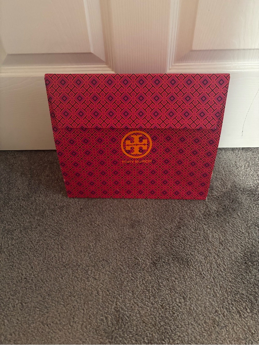 Tory Burch Red Geometric Gift Box with Logo